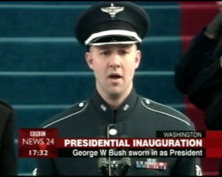 Technical Sargeant Bradley Bennet sings US National Anthem